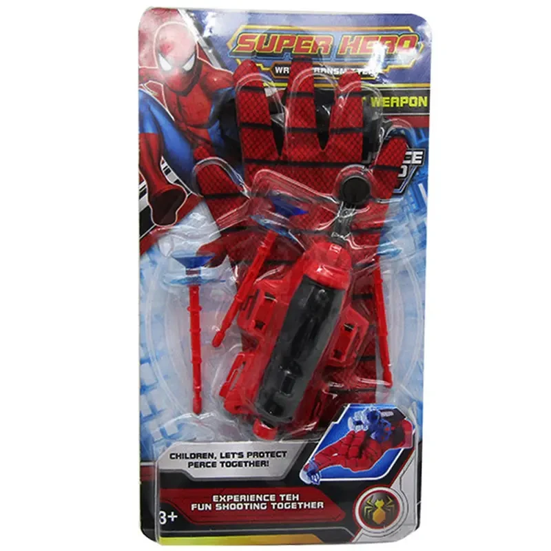 Spider-Man Glove Net Shooter Dart Blaster Launcher With Rubber Soft Bullet Age +3